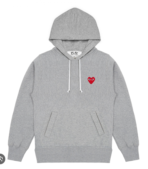 COMME DES GARCONS PLAY P1T170 1 GREY  MEN'S HOODIE