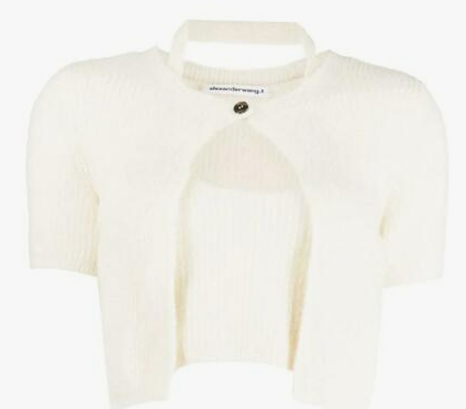 ALEXANDER WANG 4KC3221022 104 WOMEN'S CARDIGAN WHITE