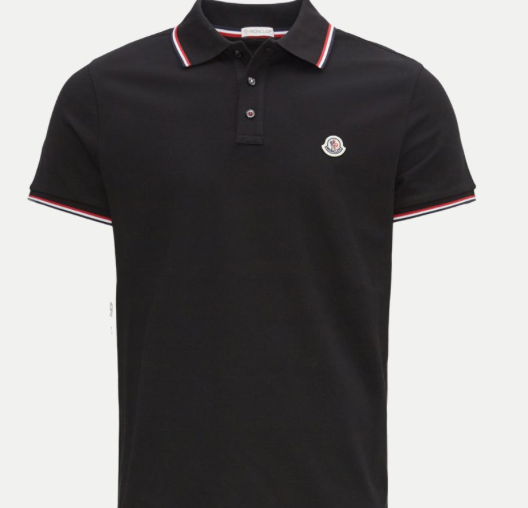 MONCLER 8A70300 84556 SS POLO MEN'S POLO BLACK