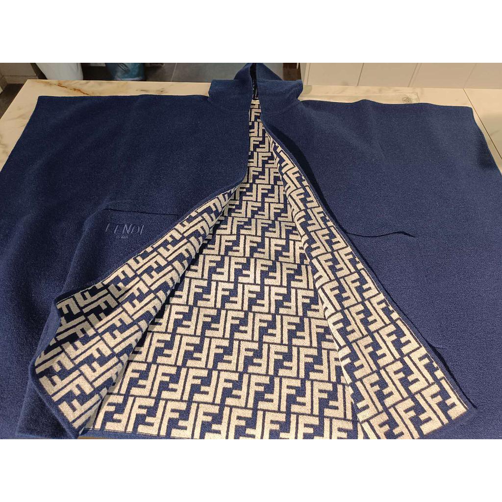 FENDI KIDS JFQ057 AO29 F0QV9 BLU BIANCO KIDS MANTELLA 
