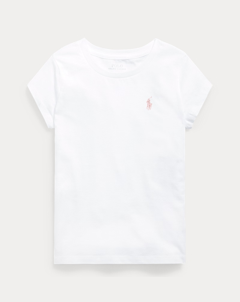 POLO RALPH LAUREN KID'S 312833549 064 GIRL'S T-SHIRT WHITE (2A-6.5A)