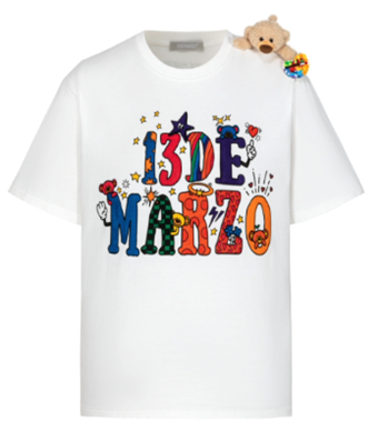 13DE MARZO 1963 DIY COLOUR-FILL T-SHIRT WHITE