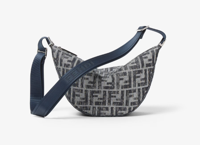 FENDI 7VA635ATVU F1CJ3 MELON SMALL FF MEN'S CROSSBODY DENIM