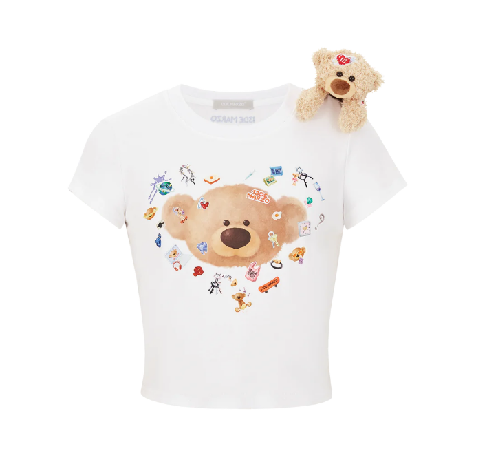 13DE MARZO 2086 BEAR STICKERS TOP WHITE