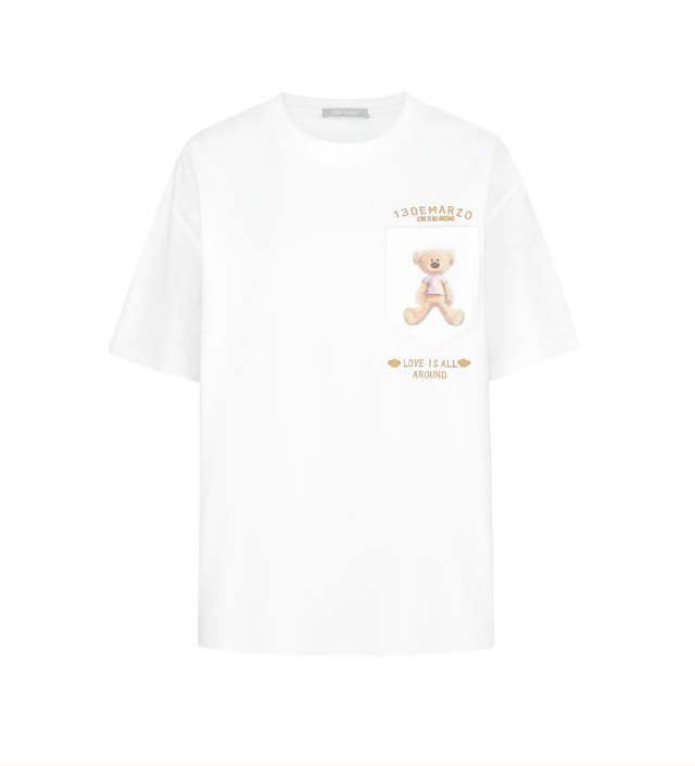 13DE MARZO MZ2501501 POCKET PAINTING T-SHIRT WHITE