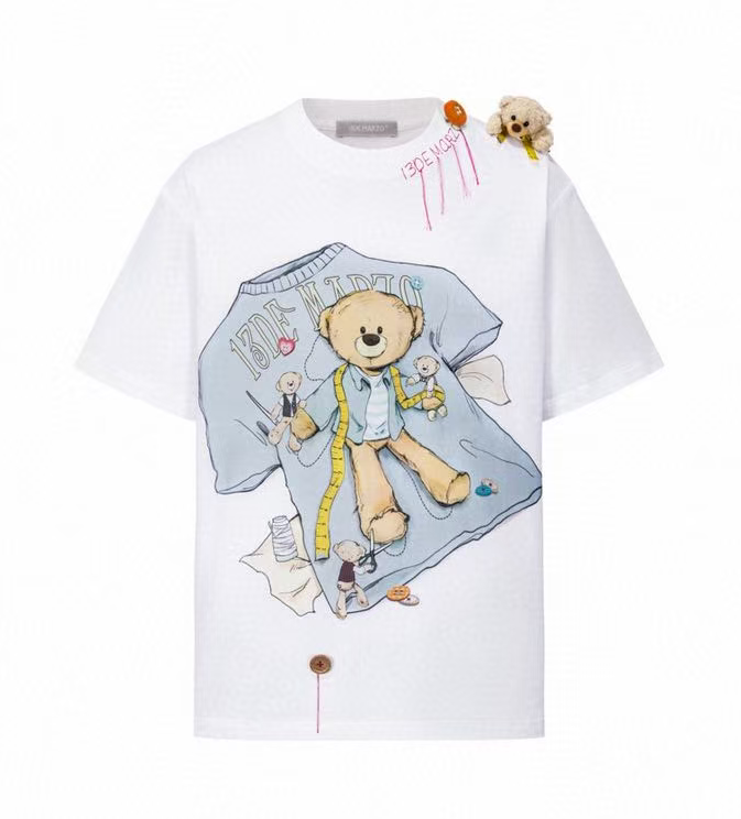 13DE MARZO MZ2505602 TAILOR BEAR PRINTING T-SHIRT WHITE
