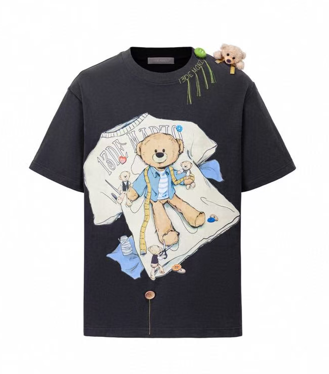13DE MARZO 2110 TAILOR BEAR PRINTING T-SHIRT DARK GREY