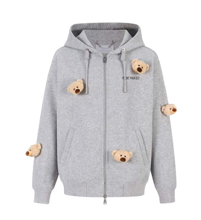 13DE MARZO 2117 DOOZOO FULL ZIPPER HOODIE GREY