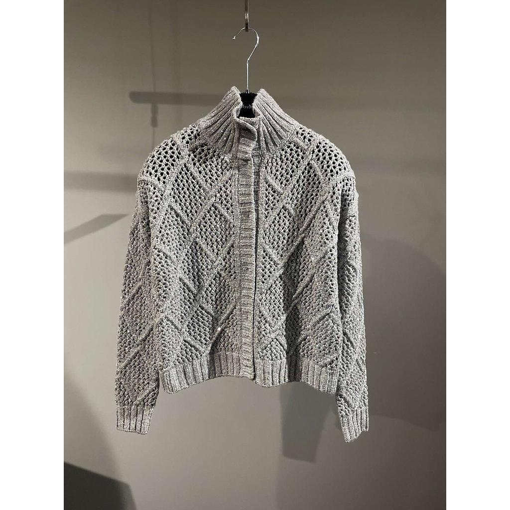 MAXMARA STUDIO 6346075206002 - GHINEA WOMEN'S CARDIGAN LIGHT GREY