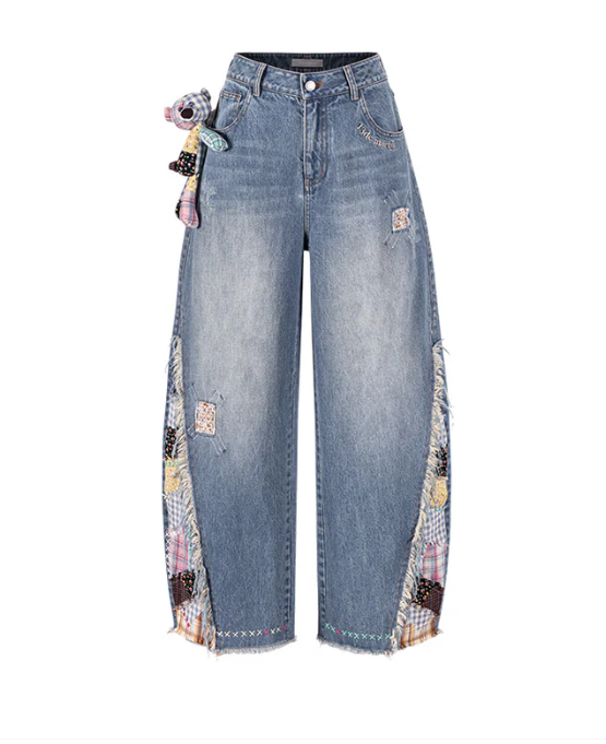 13DE MARZO MZ2508601 BEAR PLAID BLADE JEANS BLUE