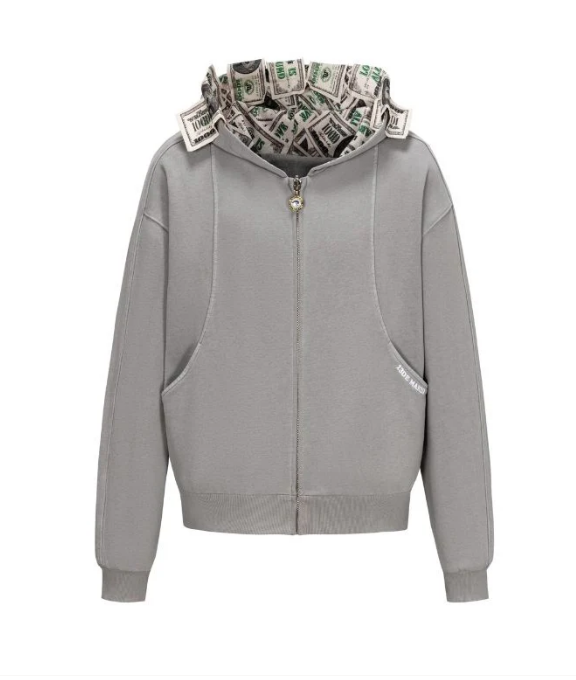 13DE MARZO MZ2507502 BEAR CASH ZIPPER HOODIE GREY