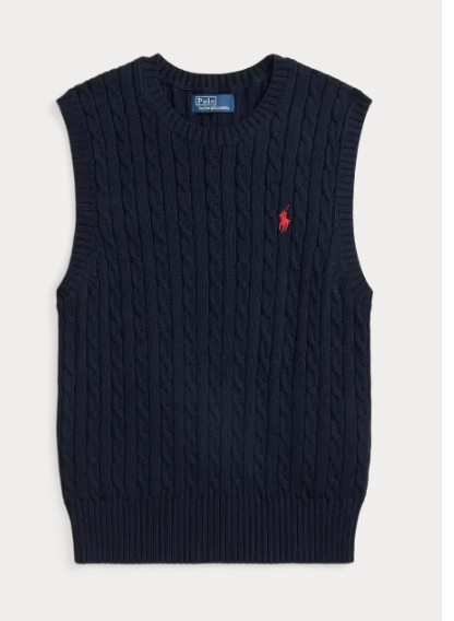 POLO RALPH LAUREN 211971882501 WOMEN'S SWEATER VEST NAVY