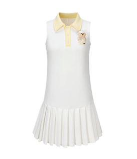 13DE MARZO MZ2605201 GOLF BEAR DRESS WHITE