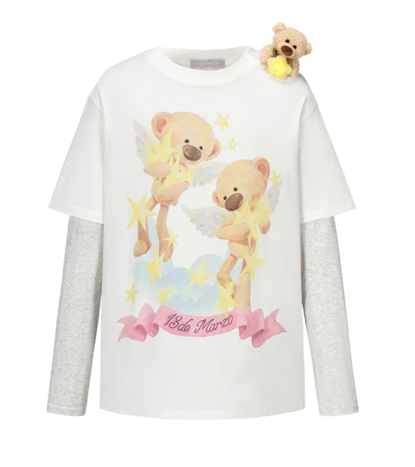 13DE MARZO MZ2607501 LUMINOUS BEAR SKETCH T-SHIRT WHITE