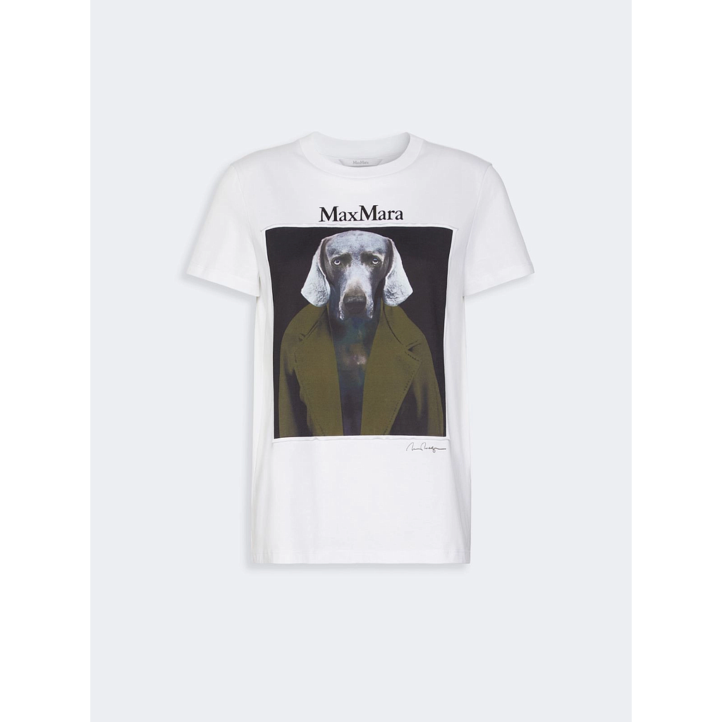 MAXMARA 1946076106010 - MXMCALCA WOMEN'S T-SHIRT WHITE KHAKI