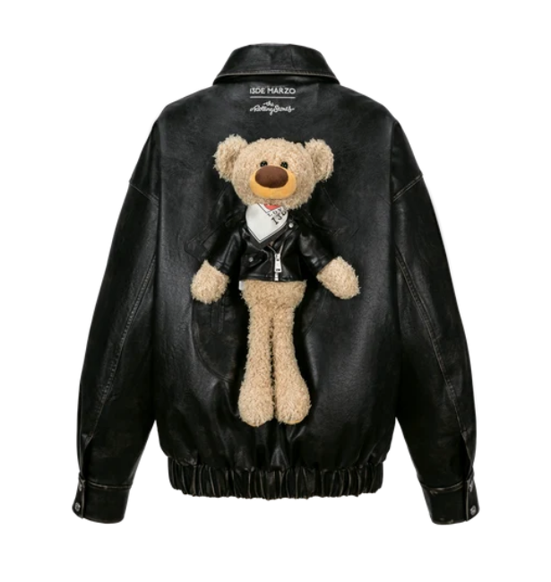 13DE MARZO MZ2612501 ROLLING STONES FAUX LEATHER JACKET BLACK