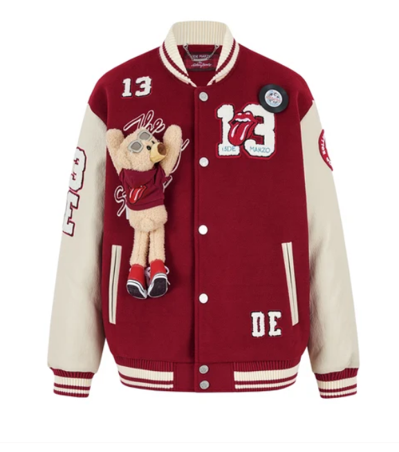 13DE MARZO MZ2612702 ROLLING STONES BASEBALL PADDED JACKET RED