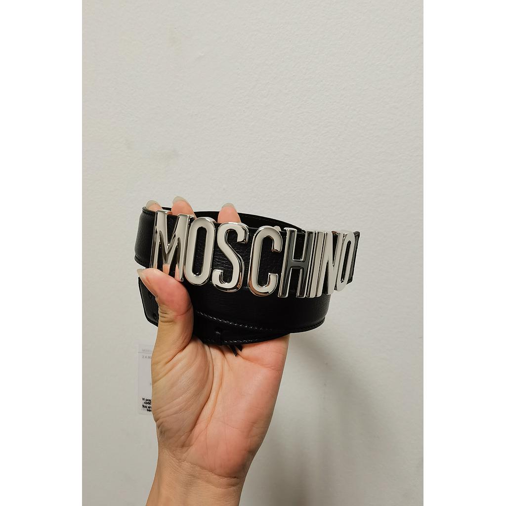 MOSCHINO 8009 8003 1555 - 3 CM PELLE OPACO - SILVER  WOMEN BELT