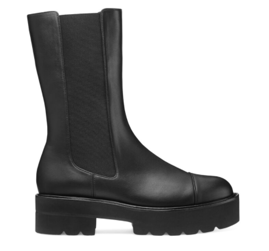 STUART WEITZMAN STIVALETTO CHIFFON CALF PRESLEY ULTRALIFT BOOTS S5636 NERO