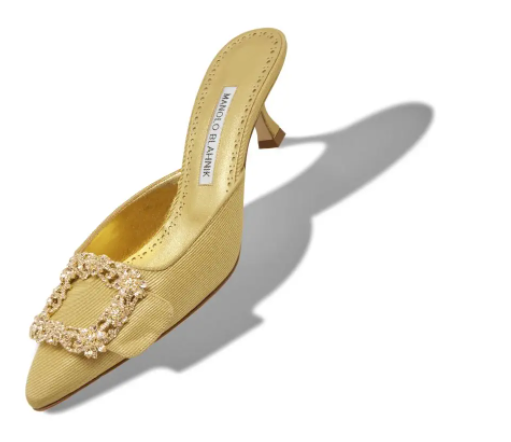 MANOLO BLAHNIK SCARPE MAYSALE CRYSTAL 421 1118 0001 ORO 5CM