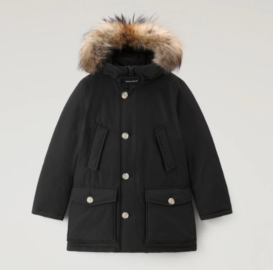 WOOLRICH KIDS  CFWKOU0187MRUT0641-BLK ARCTIC DETACHABLE FUR PARKA BOY