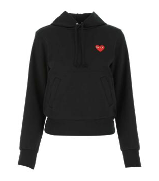 COMME DES GARCONS PLAY P1T173 1BLACK HOODED SWEATSHIRT