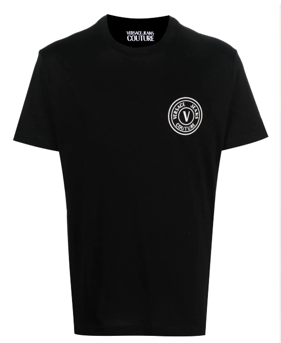 VERSACE JEANS COUTURE 74GAHT06 CJ00T MEN T-SHIRT BLACK
