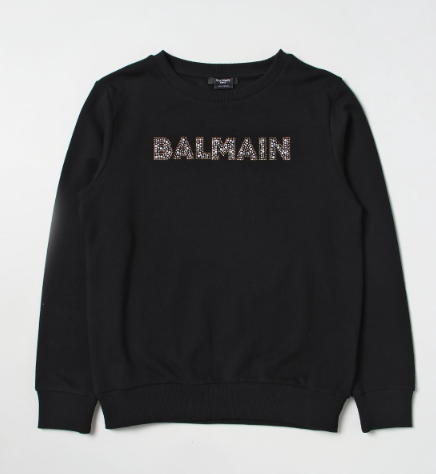 BALMAIN KIDS BS4B30 Z0001 KIDS SWEATSHIRT BLACK 12A+