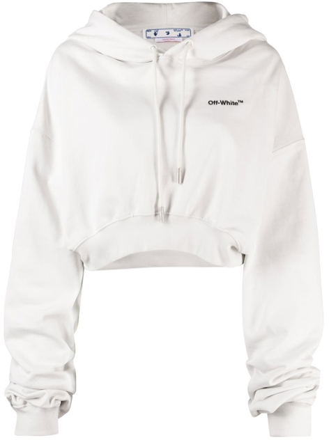 OFF WHITE OWBB050S23JER001 0410 WOMEN'S WHITE HOODIE