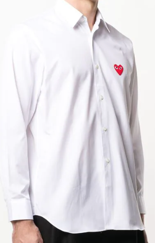 COMME DES GARCONS PLAY P1B002 B WHITE MEN'S SHIRT