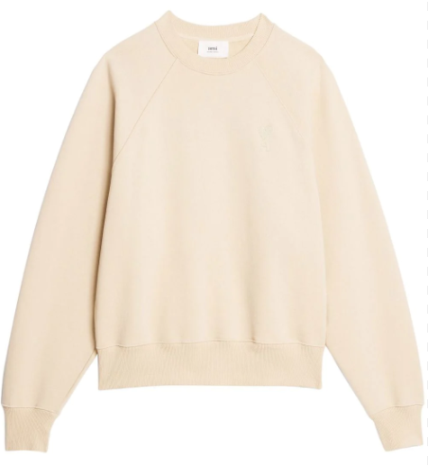 AMI PARIS USW004 747 MAN SWEATSHIRT VANILLE 