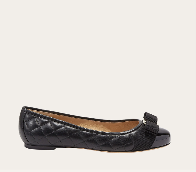 SALVATORE FERRAGAMO 672100  01M831 VARINA WOMEN'S BALLERINE BLACK HK
