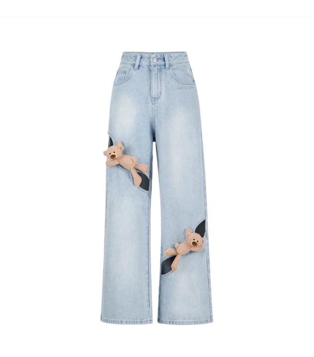 13DE MARZO MZ2503201 HOLLOW-OUT BEAR JEANS BLUE