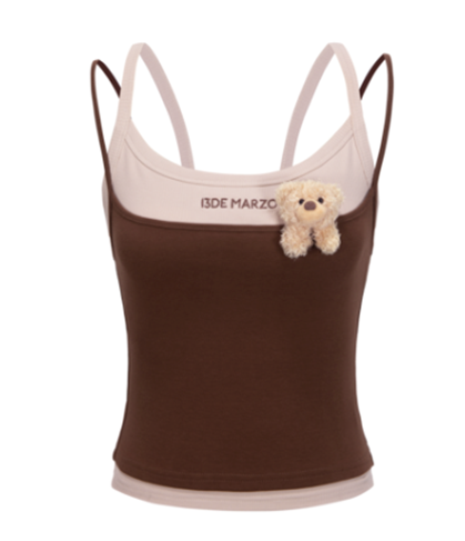 13DE MARZO 1723 DOOZOO HALTER TOP BROWN