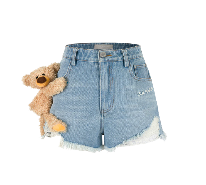 13DE MARZO 1374 DOOZOO WASHED DENIM SHORTS BLUE