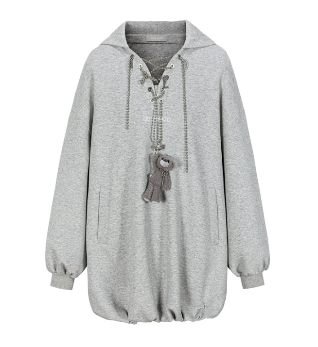 13DE MARZO 2005 CHAINS HOODIE DRESS GREY