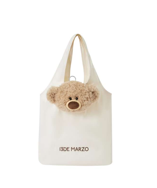 13DE MARZO MZ2507701 BEAR COIN PURSE TOTE BAG BEIGE 