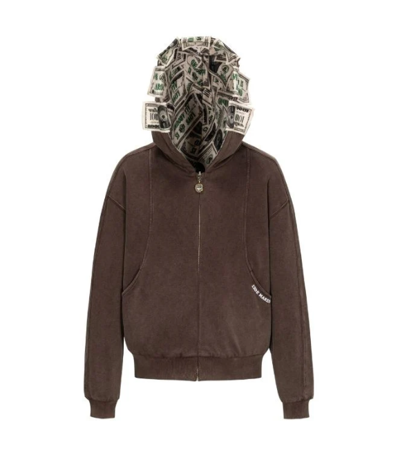 13DE MARZO BEAR CASH ZIPPER HOODIE BROWN CT