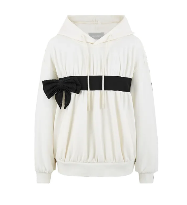 13DE MARZO MZ2600501 BOW DETAIL BEAR PRINT SWEATSHIRT BEIGE