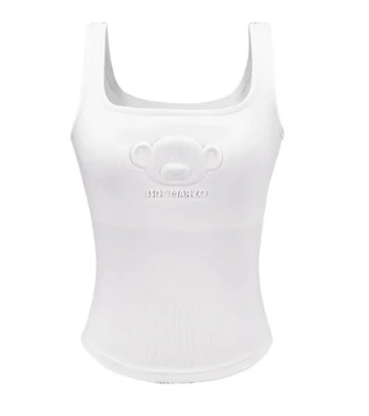 13DE MARZO MZ2600901 BEAR LOGO TANK TOP WHITE
