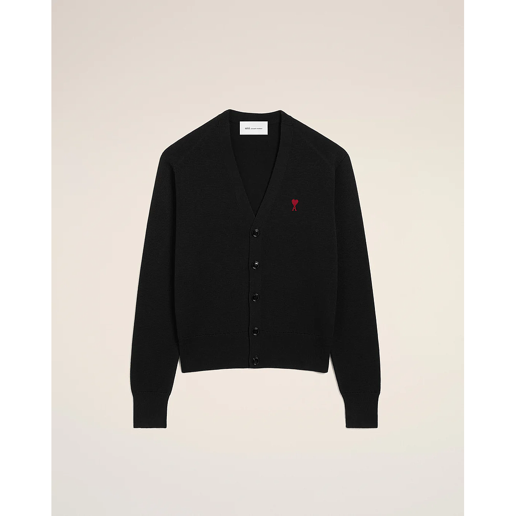 AMI PARIS HKC361.001.009 MEN'S CARDIGAN BLACK