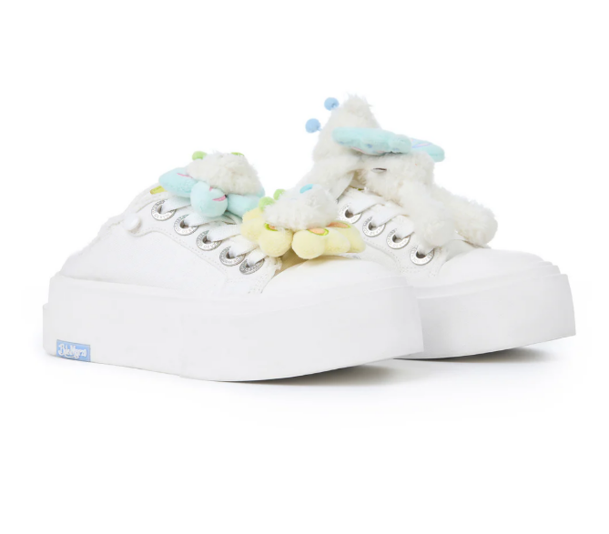 13DE MARZO MZ2603201 FLORAL BUTTERFLY BEAR BACKLESS SHOES WHITE