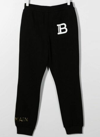 BALMAIN KID PANTALONI 6Q6757 Z0001 930OR NERO