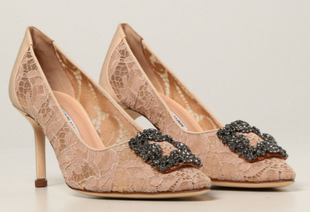 MANOLO BLAHNIK HANGISI LACE 9XX 0696 0018 ROSA NUD