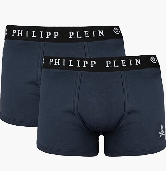Philipp Plein Men's Uupb01 85 Pack of 2 Boxer Shorts blu