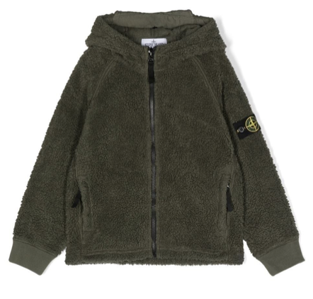 STONE ISLAND 771660343 V0058 OLIVE FLEECE HOODED （6A-10A）