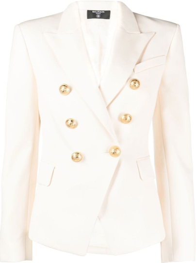 BALMAIN YF0SG000WB05 6BTN GDP JACKET CREAM