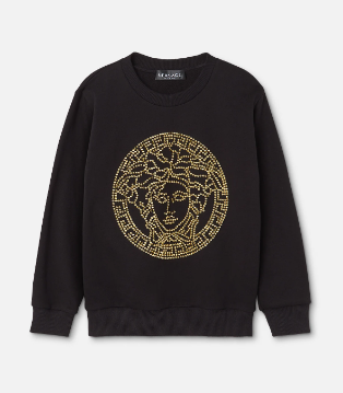 VERSACE 1000049 1A06512 KID SWEATSHIRT BLACK(8A-14A)
