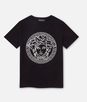 VERSACE KIDS 1000239 1A04767 2B020 KIDS T-SHIRT BLACK (8A-10A)