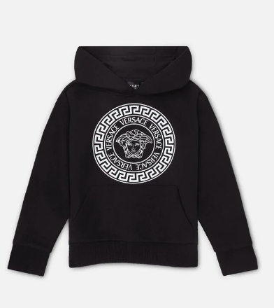 VERSACE KIDS 1001677 1A04727 KIDS SWEATSHIRT BLACK (8A-14A)